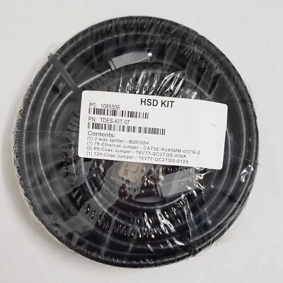 Kit HSD cables de puente coaxiales de 7 pies Cat 5e y 6 pies y 12 pies con divisor de 2 vías Foto 1 de 2