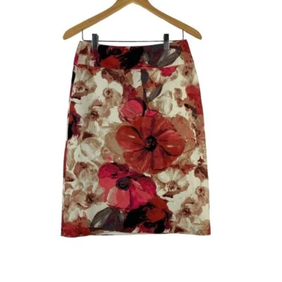 Falda recta de algodón floral East 5th carrera profesional oficina negocios 4 Foto 1 de 4