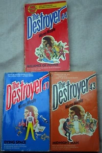3 vntg Warren Murphy pb BALANCE POWER~MIDNIGHT~DYING SPACE ( Destroyer 43-4, 47) - Picture 1 of 4