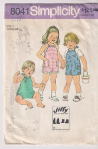 8041 SIMPLICITY Jiffy c.1977 - Halter JUMPSUIT - GIRLS Sz 1 - Picture 1 of 2