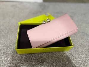 Ted Baker ROSYELA Leather Pink bobble clasp matinee purse BNIB - Picture 1 of 5
