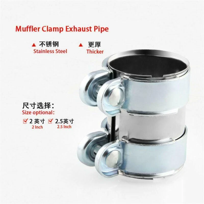 2" Moto Downpipe B Tubos Silenciador V-Band Abrazaderas + Tornillos Acero Inoxidable Foto 1 de 4
