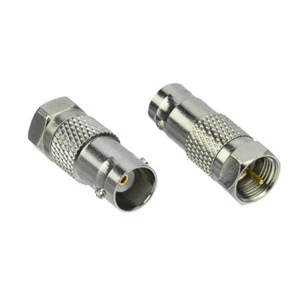 50Pcs BNC Female to F Type Male Adapter Connector for TV Camera Receiver Tuner - Picture 1 of 4