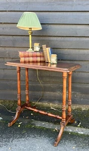 Petite Victorian Inlaid Victorian Console Side Table - Picture 1 of 24