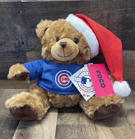 NWT Chicago Cubs Plush Santa Bear Baseball Mascot MLB Genuine Stuffed Animal Cover