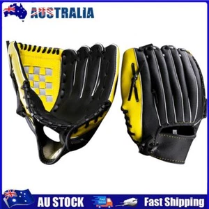 Leather Sports Baseball Mitt Left Hand Softball Glove (Yellow Black 11.5 inch) - Picture 1 of 10