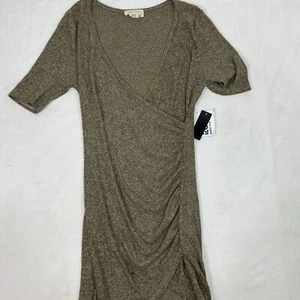 Mind Code Damen Wickelkleid figurbetont Damen Strick braun Faux Gr. L #1233 - Bild 1 von 9