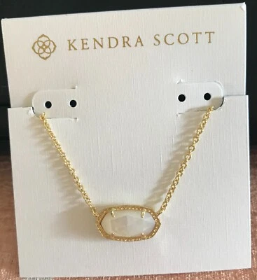 Collar colgante corto de oro Kendra Scott Elisa en marfil nácar Foto 1 de 2