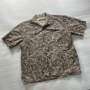 Quiksilver Waterman Collection Mens Small Aloha Shirt Button-Down Brown PreOwned - Picture 1 of 12