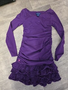 RALPH LAUREN PURPLE RUCHED TIERED RUFFLE DRESS AGE 7 - Picture 1 of 4
