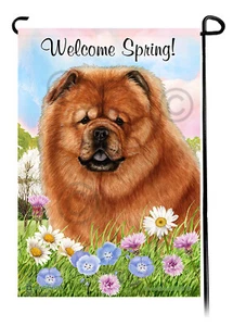 Bandera de jardín Welcome Spring - Red Chow Chow - Imagen 1 de 1