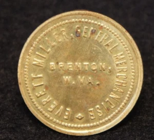 Gettone Everett Miller General Merchandise 10C Brenton W. Va. bello VECCHIO da collezione - Foto 1 di 2