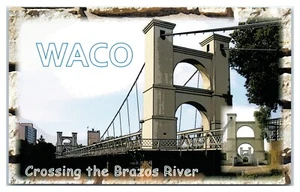 Postal de puente colgante de Waco cruzando el río Brazos en Waco Texas - Imagen 1 de 2