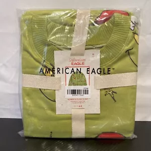 AE American Eagle Grinch Plush PJ Set Green SIZE Medium - Picture 1 of 4