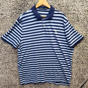 Polo Ralph Lauren Shirt Men XXLarge Blue Stripped Classic Fit Casual Logo - Picture 1 of 7