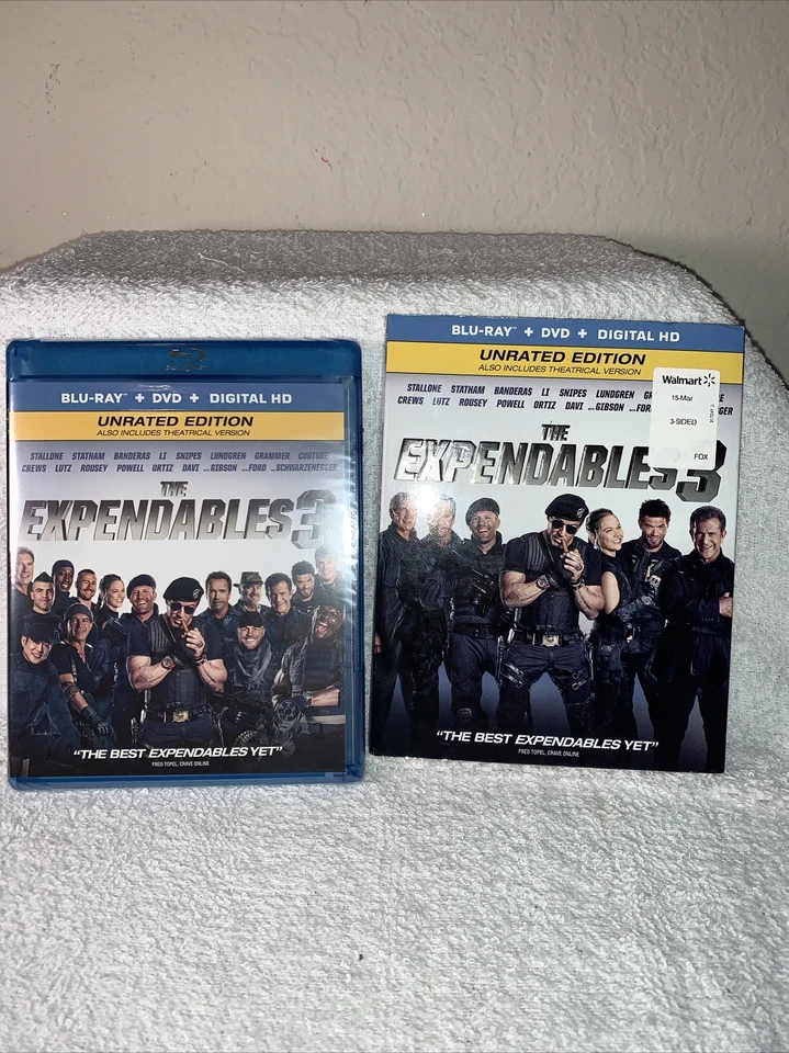 NEW EXPENDABLES 3 ON BLU-RAY+DVD+HD ULTRAVIOLET! W-SLIP COVER! FACTORY SEALED! - Image 1 of 4
