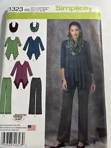 UNCUT Simplicity 1323 Sewing Pattern 6-14 Knit Tunics Pants Infinity Scarf - Picture 1 of 2