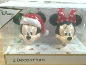 PAR EN CAJA DISNEY MICKEY & MINNIE DECORACIONES NAVIDEÑAS COLGANTES - Imagen 1 de 1