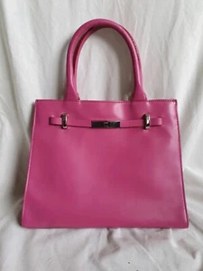 Beautiful Pink 100% Leather Handbag - DESIGNERS at DEBENHAMS Bag - Picture 1 of 9