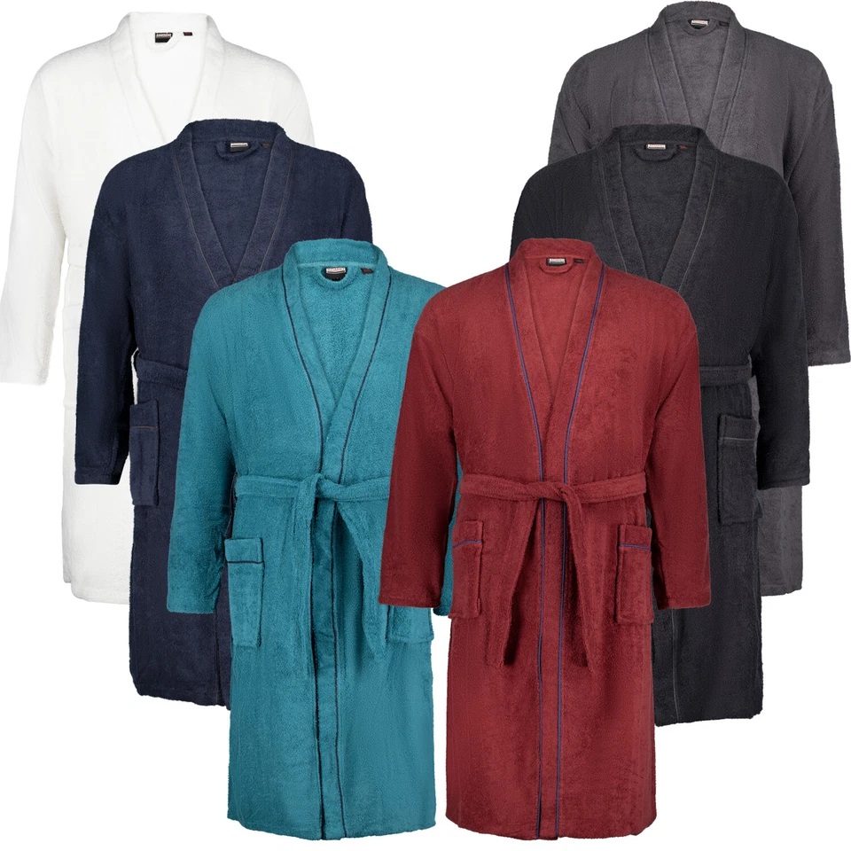 Bademantel Herren Saunamantel Morgenmantel Baumwolle Frottee Sauna Spa Übergröße - Bild 1 von 1