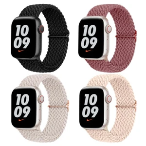 4Pcs Adjustable Braided Watch Band for iWatch Series 9/8/7/6/5/4/3/2/1/Ultra Hot - Picture 1 of 10