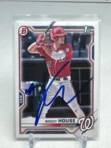 2021 Bowman Draft Brady House 1st #BD-186 Washington Nationals SIGNED Debut! - Picture 1 of 3