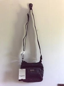 NWT baggallini Joey Small Hobo Bag Lightweight travel Black Charcoal Cheetah - Picture 1 of 11
