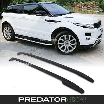 PREDATOR4X4 BLACK EXTENDED ROOF RAILS RAISED ROOF BARS KIT FOR RANGE ROVER EVOQUE L538 13-18