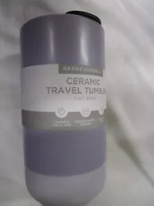 NEW 11oz doublewall BARNES & NOBLE ceramic travel mug W/removeable lid PURPLE - Picture 1 of 2