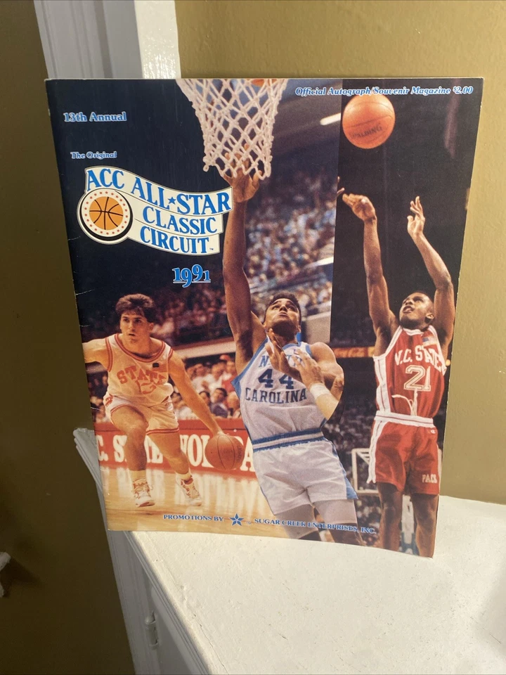 1991 ACC All Star Classic Basketball Signed Auto Program Corchiani Chilcutt UNC - Image 1 of 4