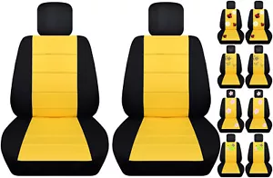 Funda de asiento de coche delantera negra/amarilla con chinche, hibisco, mariposa se adapta a VW ESCARABAJO - Imagen 1 de 7