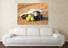 Large Baseball Bat & Ball Sport Base Cubs Yankees Wall Poster Art Picture Print