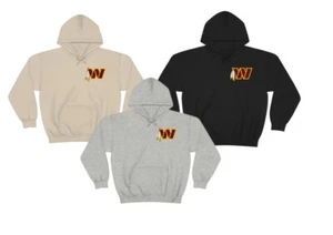 Washington commanders heavy blend hoodie sweatshirt twill logo - Picture 1 of 1