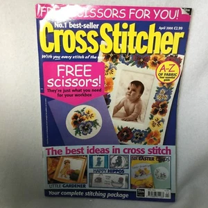 Cross Stitcher Magazine UK British Stitch Apr 2000 Pansies Hippos Easter  - Picture 1 of 12