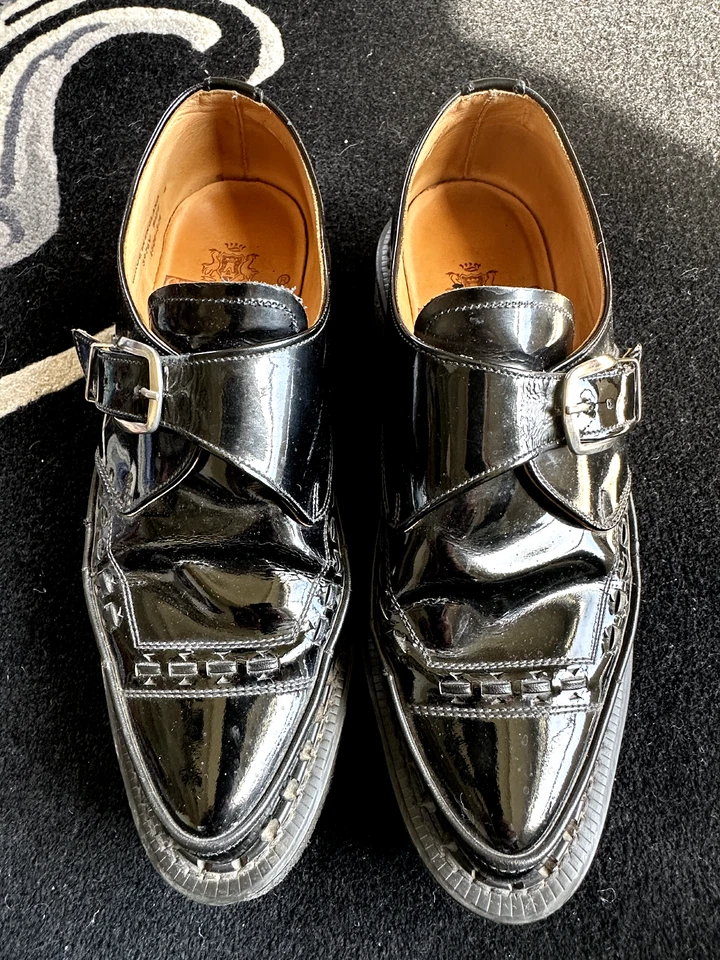 Sapatos masculinos George Cox monge preto couro envernizado - Imagem 1 de 4