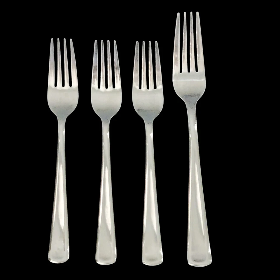 Hamilton Silversmith 4 Fork Set 1 Dinner 3 Salad Bevel Handle HSV167 Stainless - Image 1 of 4