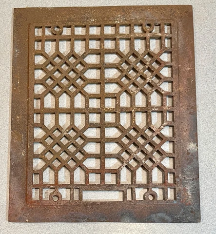 Antique Cast Iron Grate Heater Vent Wall or Floor Register  11.75" x 9.75"  #3 Cover