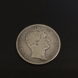 1831B Rare 1 franc Louis-Philippe, tête nue Rouen TB - Picture 1 of 2