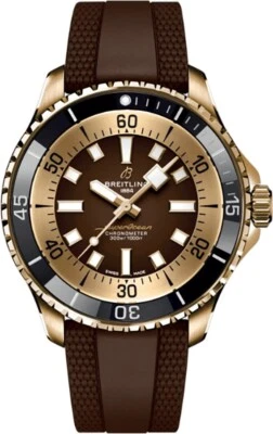Reloj para hombre Breitling Superocean N17376201Q1S1 44 mm esfera marrón correa de goma Foto 1 de 4