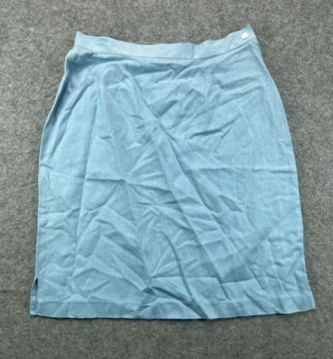 Falda deportiva de seda lavable Selene para mujer azul medio 100 % seda línea A damas Foto 1 de 4