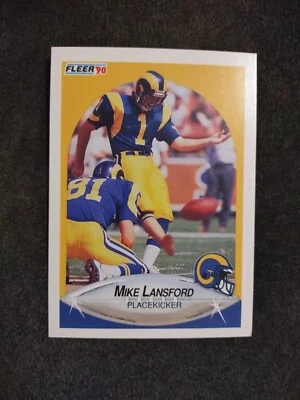 1990 Fleer MIKE LANSFORD Los Angeles Rams #41 Football Card - Image 1 of 2
