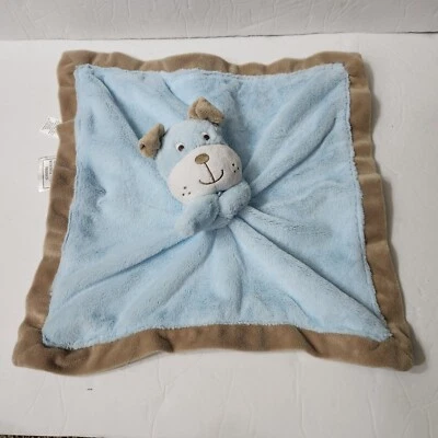 Manta de seguridad Carter's azul tostado cachorro perro Bulldog Lovey felpa satinada Foto 1 de 4