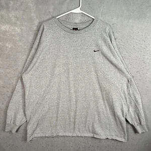 Vintage Y2K 2000s Nike Team Embroidered Swoosh T Shirt Adult 2XL XXL Gray Mens - Picture 1 of 9