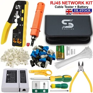 Pass Through RJ45 Crimp Tool Kit Ethernet Crimper CAT5 Cat5e Cat6 Crimping Tool - Picture 1 of 14