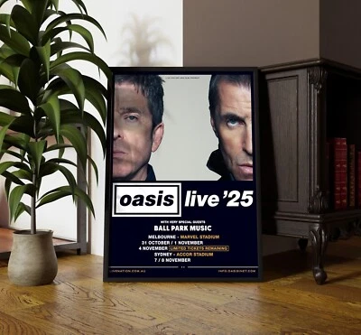 Oasis Live ’25 Australian Tour Poster - image 1 of 3