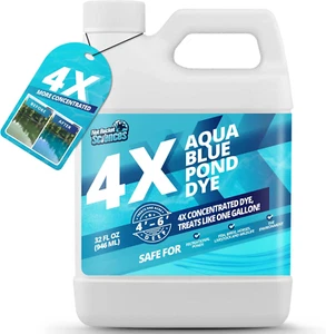 Aqua Blue Pond Dye 4X Concentrate, Lake & Pond Dye Blue for Aqua Blue Water New - Picture 1 of 11