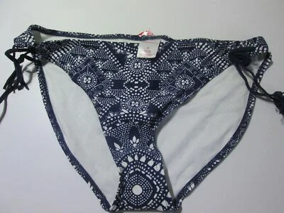 NWT Xhilaration Womens Size XL Bikini Bottom Navy Hipster Tie Side Paisley Swim - Image 1 of 4