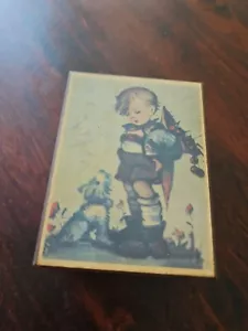Vintage Hummel Little Boy Wood Music Box Works Somewhere My Love - Picture 1 of 10