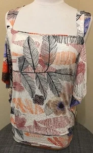 Top de poliéster sin mangas con estampado de hojas multicolor de hipnotize talla pequeña - Imagen 1 de 6