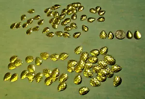 100 Hammered Brass Spinner Blades 2 Small Sizes, Make Walleye Bass Pike Lures - Picture 1 of 3